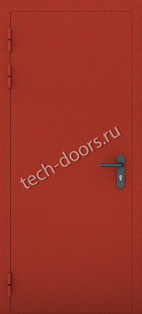 Противопожарная однопольная дверь красная 880x2050
